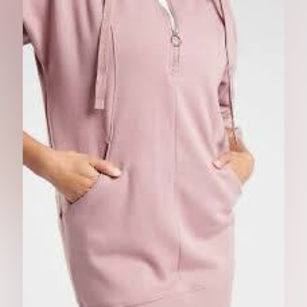 Athleta Cozy Karma 1/4 Zip Sweatshirt Dress mauve medium - Picture 10 of 11